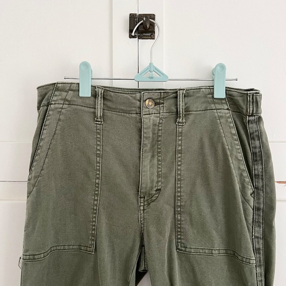 Pistola Mara Straight Leg Utility Cropped Pants in Olive Green Size 27 - Picture 3 of 8